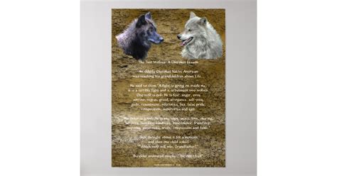 TWO WOLVES CHEROKEE TALE Art Poster | Zazzle