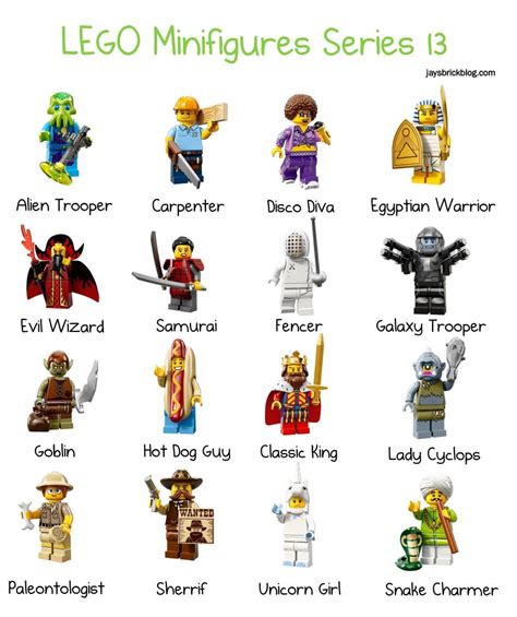 First look at the characters from LEGO Minifigures Series 13