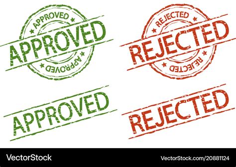 Approved and rejected stamp Royalty Free Vector Image