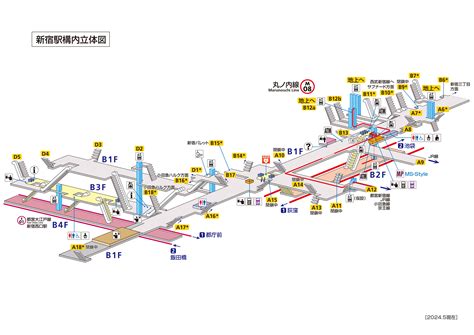 車站平面圖 | 新宿站/M08 | 東京地鐵線