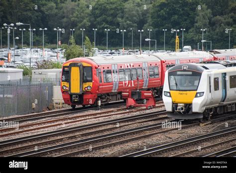 Gatwick Express train in Gatwick airport Stock Photo - Alamy