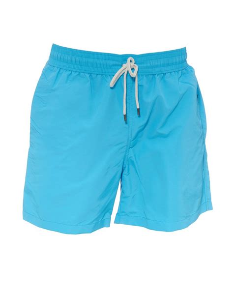 Ralph Lauren Mens Plain Traveller Swimshorts, Blue Swimming Trunks