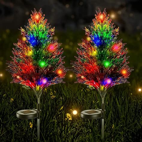 Solar Christmas Tree Lights Waterproof Solar Power Stake Led - Temu