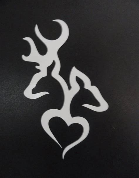 Browning heart deer doe buck hunting for truck window sticker vinyl ...