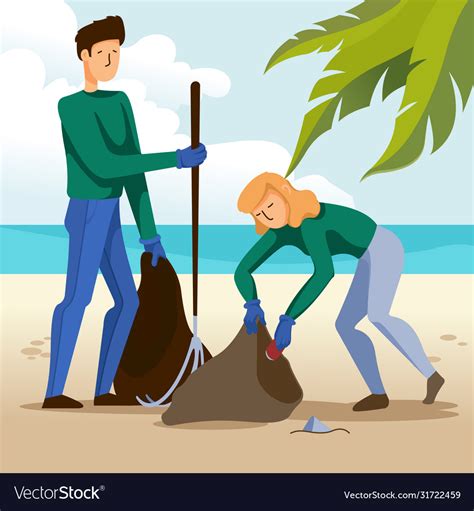 Cartoon color characters people and cleaning Vector Image