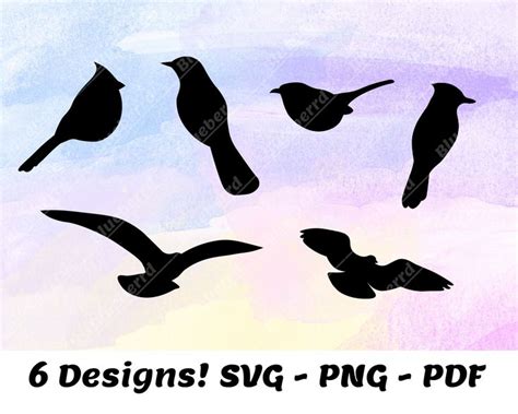 Bird Silhouette Clipart SVG PNG and PDF | Etsy | Bird silhouette, Clip ...