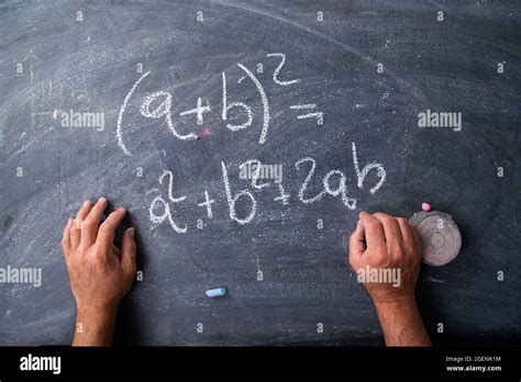 Graphic representation of a mathematics formula written with chalk on ...