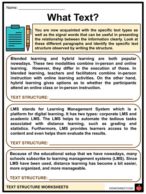 Text Structure Worksheets & Facts | Types, Function, Examples ...