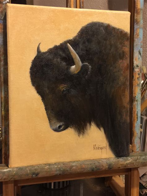 Bison Portrait Oil Painting