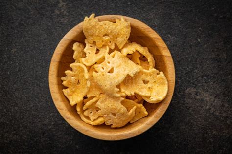 Halloween Crispy Bat Shaped Chips in Bowl Stock Photo - Image of chips, horror: 260078726