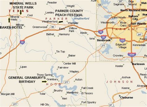 BAKER HOTEL & MINERAL WELLS STATE PARK LOCATION MAP