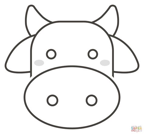 Cow Face coloring page | Free Printable Coloring Pages