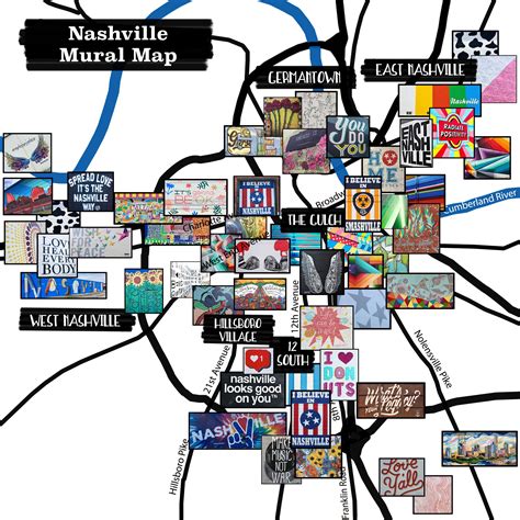 Map Of Nashville Attractions - Ireland Map