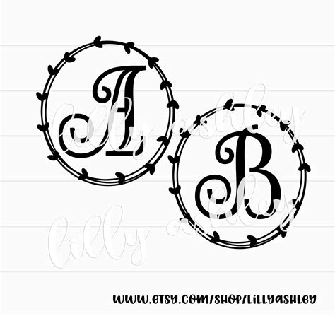 Monogram SVG Circle Frame Set A-Z. Svg & Png Format - Etsy UK