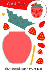 Cut Paste Worksheet Strawberry Jam: เวกเตอร์สต็อก (ปลอดค่าลิขสิทธิ์) 690764338 | Shutterstock