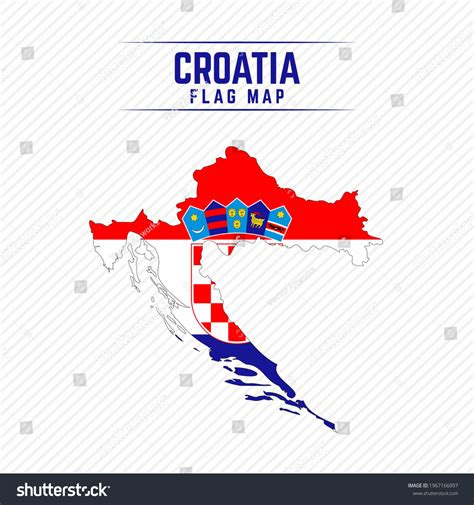 Flag Map of Croatia. Croatia Flag Map - Royalty Free Stock Vector ...