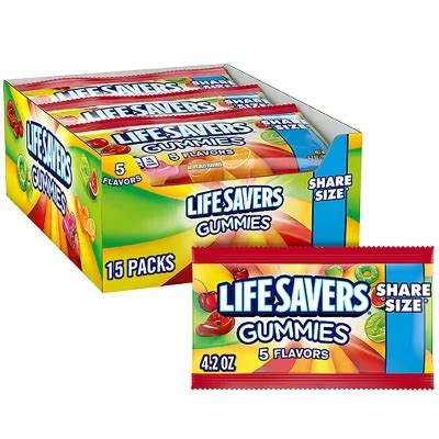 Life Savers Gummy Candy, Share Size, 4.2 oz., 15 pk. - Sam's Club