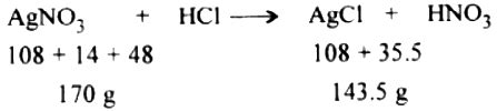 What mass of silver chloride will be obtained by adding an excess of hydrochloric acid to a ...