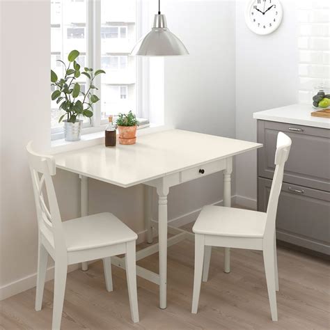 Ikea Small Dining Table And Chairs Ingatorp Extendable Table, Black, Max. Length: 61" - The Art ...