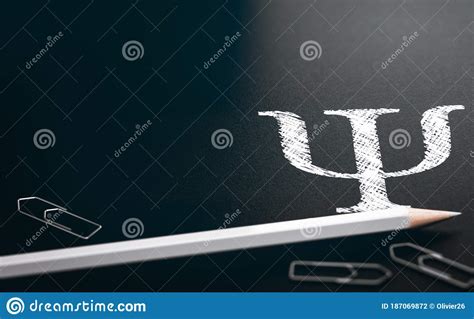 Greek Alphabet, Psi Letter. Symbol of Psychology Over Black Background ...