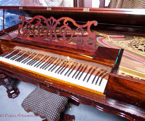 Square Grand Piano for Sale, Western PianoForte, Inlaid MOP, 1853, $12,500