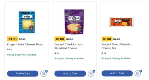 Kroger brand Cheese (Slices, Shreds and Blocks) are JUST $1.88 ...