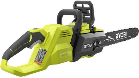 RYOBI Cordless Chainsaw 14 in. 40-Volt 4 Ah Lithium-Ion Chain Brake ...