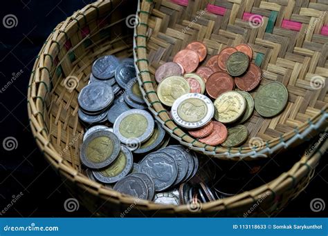 Thai Baht Coins stock image. Image of macro, investment - 113118633