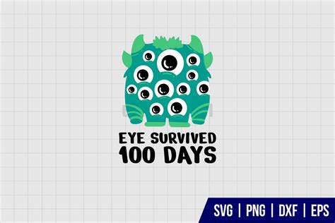Eye Survived 100 Days Of School SVG - Gravectory