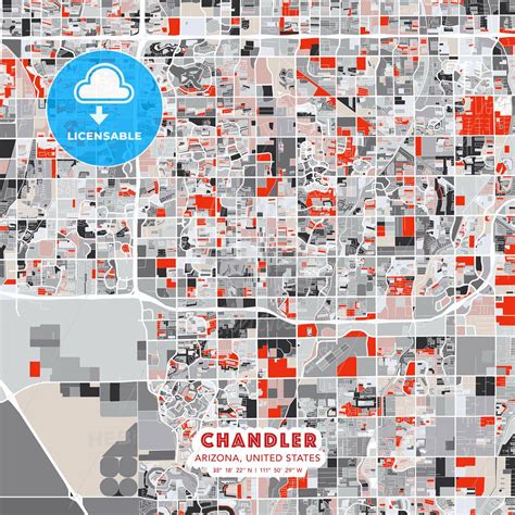 Chandler, Arizona, United States, modern art map | Map poster, Street map, Poster template