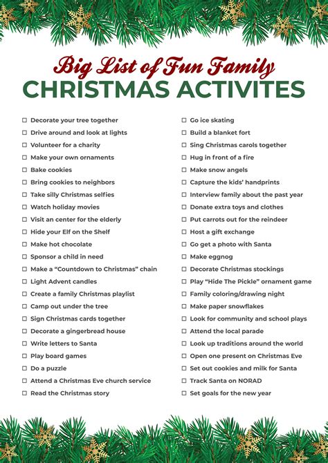 Big List of Family Christmas Activities - Bucket List for Christmas Fun