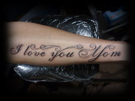 Cute I love you mom quote tattoo on arm - Tattooimages.biz