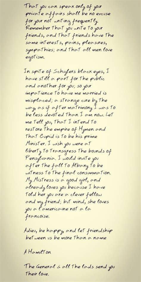 TEXT FROM ALEXANDER HAMILTON'S ACTUAL LETTER TO LAURENS IN 1780. LAMS ...