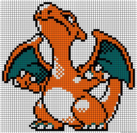 Charizard - Pokemon perler bead pattern | hama | Arte pixel, Patrones de cuentas y Punto de cruz