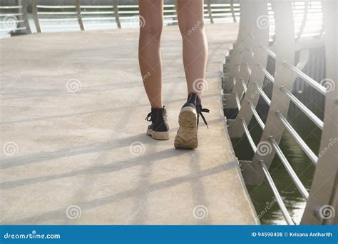 A Young Woman is Walking.Walking Women Stock Photo - Image of trail ...