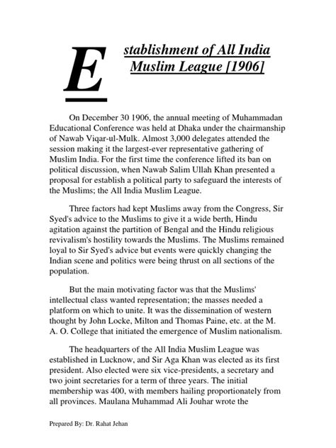 1 All India Muslim League 1906 | All India Muslim League | Pakistan ...