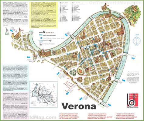 Verona sightseeing map - Ontheworldmap.com