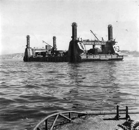 Spud Pier Section of Mulberry B Harbor Arrives at Arromanches Normandy ...