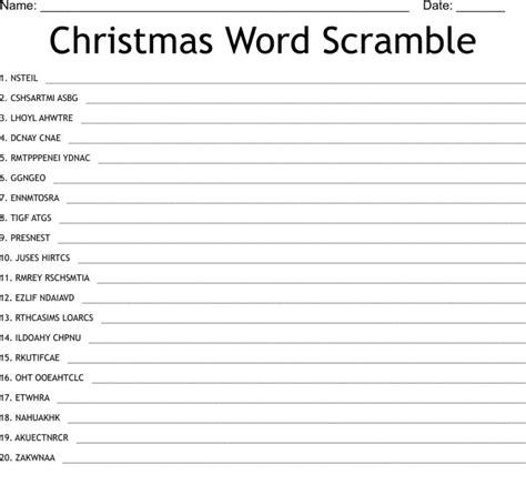 Printable Christmas Word Scramble Online – Free download and print for you.