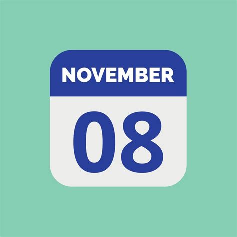 November 8 Calendar Date Icon 23203022 Vector Art at Vecteezy