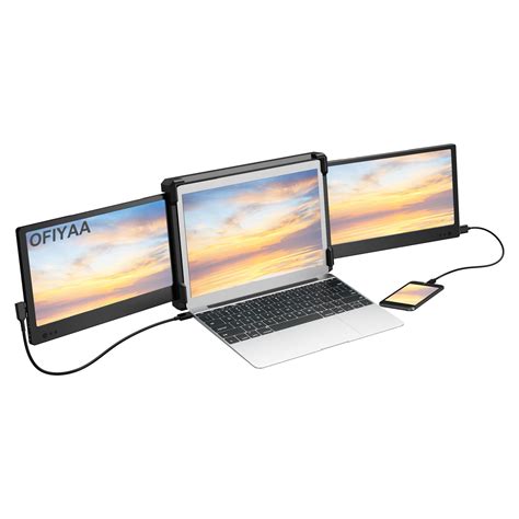 Buy Laptop Screen Extender, Fagomfer OFIYAA P2 12" Triple Portable Monitor Tri Display 1080P FHD ...