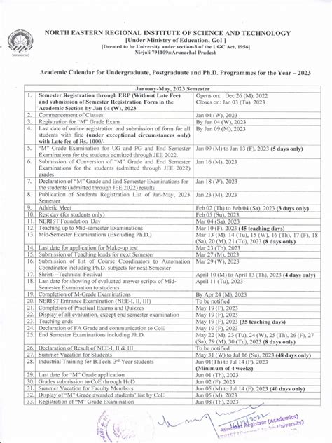 Academic Calendar 2023 | PDF