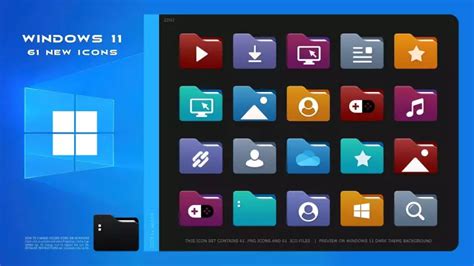 Icons Windows 11-style color folders download on VSThemes.org