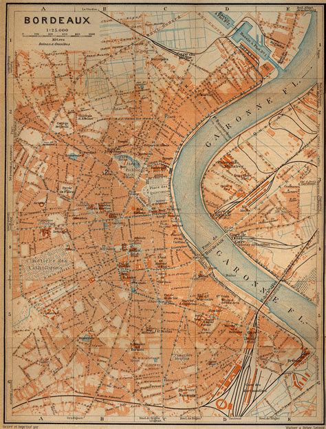 Mapa de Burdeos, Francia 1914 - mapa.owje.com