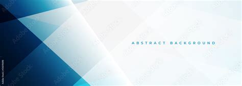 Blue and white modern abstract wide banner with geometric shapes. Dark ...