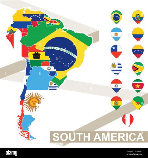 Banderas De América Del Sur Mapa De America Del Sur Mapa De America ...