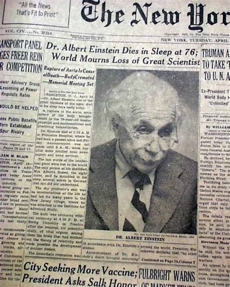 Death of Albert Einstein... - RareNewspapers.com