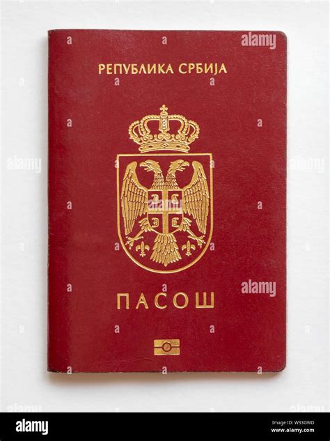 Serbian passport isolated on white paper background Stock Photo - Alamy