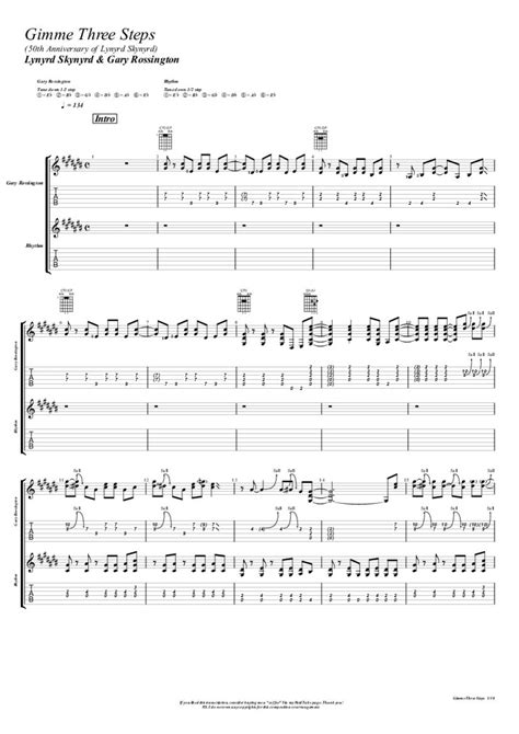 Gimme Three Steps Tab & Chords - Lynyrd Skynyrd | PaidTabs