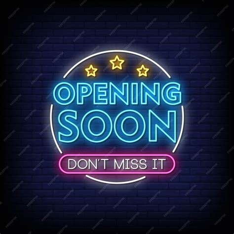 Premium Vector | Opening Soon Neon Signs Style Text